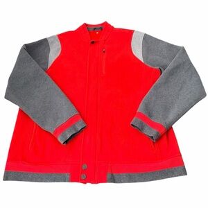 LULULEMON Men's Varsity Bomber Jacket Zip Up Red Grey Size XXL